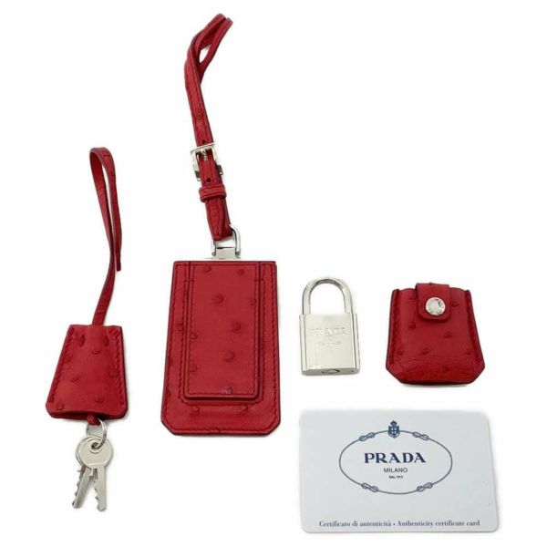 プラダ ハンドバッグ レオパード ナイロン ハラコ オーストリッチ 1BA004 PRADA バッグ 黒 アウトレット品