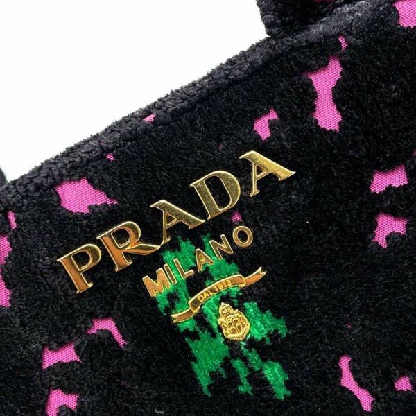 プラダ ハンドバッグ カナパ ミニ ベロア 1BA038 PRADA バッグ 2wayショルダーバッグ 黒