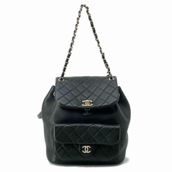 シャネル リュック マトラッセ ココマーク ラムスキン AS3618 CHANEL バッグ バックパック 黒