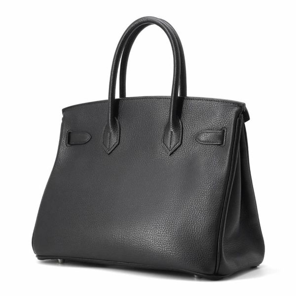 エルメス バーキン30 ブラック/シルバー金具 ヴァッシュリエジェ □K刻印 HERMES Birkin ハンドバッグ 黒