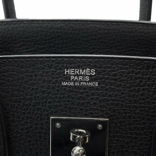 エルメス バーキン30 ブラック/シルバー金具 ヴァッシュリエジェ □K刻印 HERMES Birkin ハンドバッグ 黒