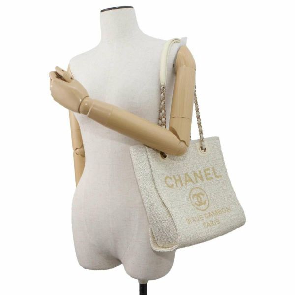 シャネル トートバッグ ドーヴィル チェーントートPM ココマーク キャンバス A66939 CHANEL バッグ