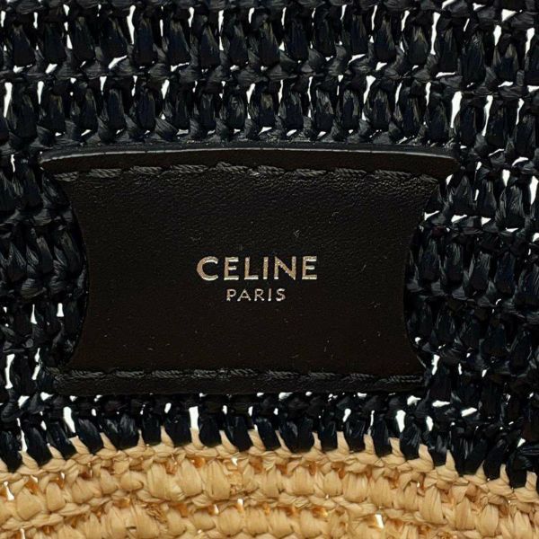 セリーヌ ハンドバッグ ビッグバッグ ナノ バケット ラフィア 187242 CELINE 2wayショルダー 黒