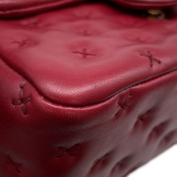 シャネル ハンドバッグ クロスステッチ ココマーク トップハンドル ラムスキン A98724 CHANEL  ショルダーバッグ