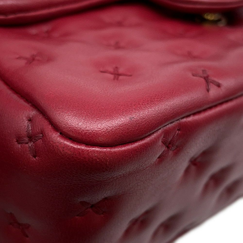 シャネル ハンドバッグ クロスステッチ ココマーク トップハンドル ラムスキン A98724 CHANEL  ショルダーバッグ