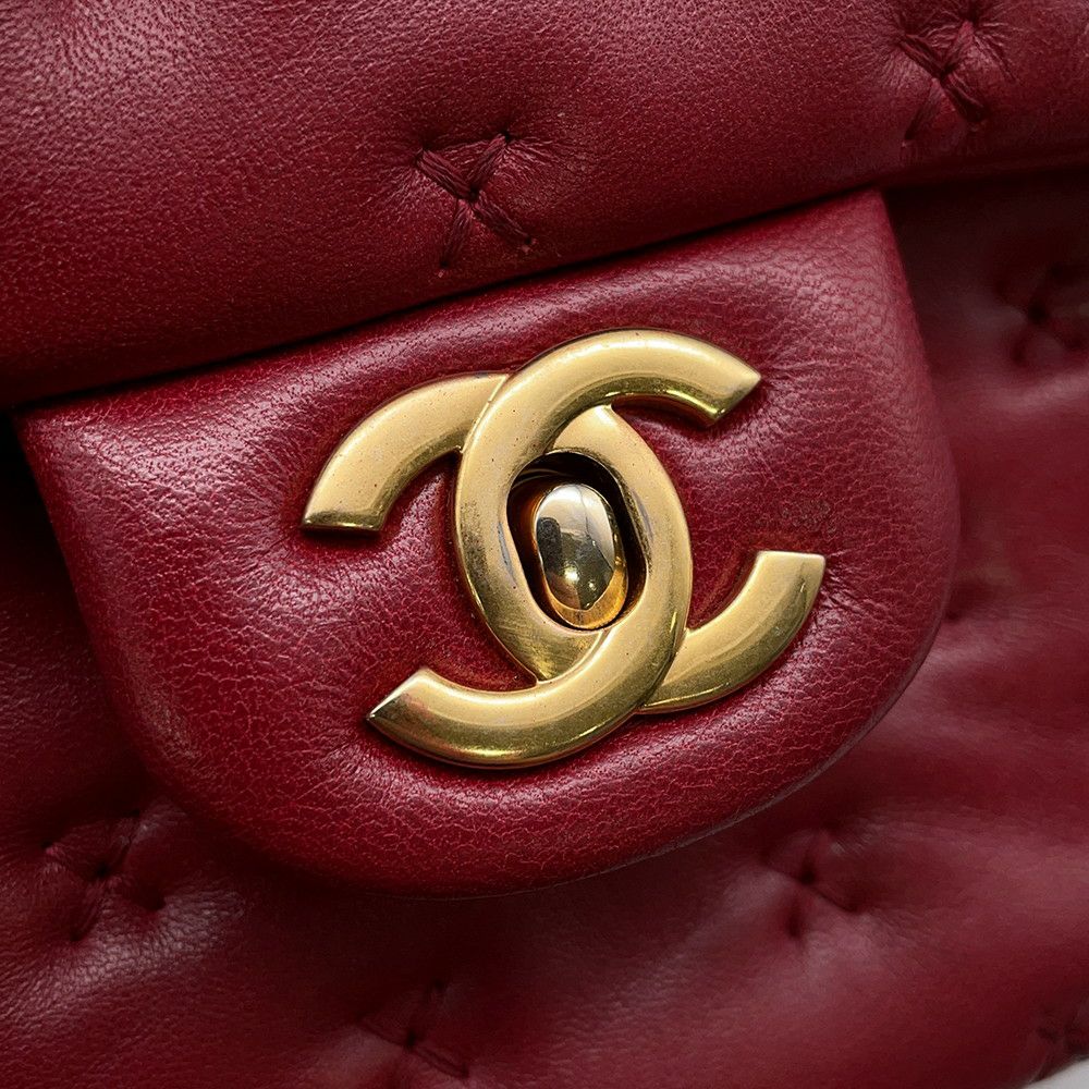 シャネル ハンドバッグ クロスステッチ ココマーク トップハンドル ラムスキン A98724 CHANEL  ショルダーバッグ