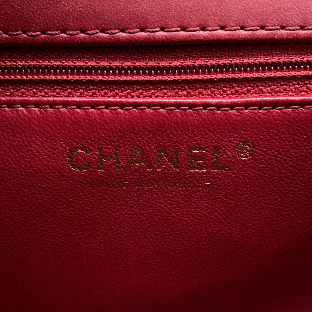 シャネル ハンドバッグ クロスステッチ ココマーク トップハンドル ラムスキン A98724 CHANEL  ショルダーバッグ