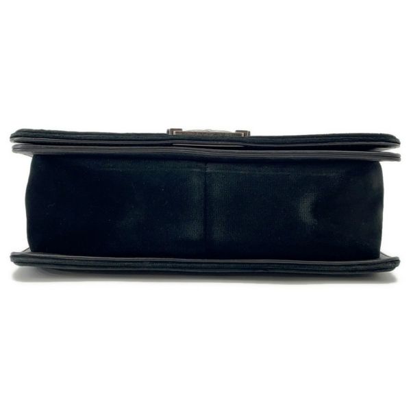 シャネル チェーンショルダーバッグ ボーイシャネル 25 マトラッセ ベロア CHANEL バッグ 黒