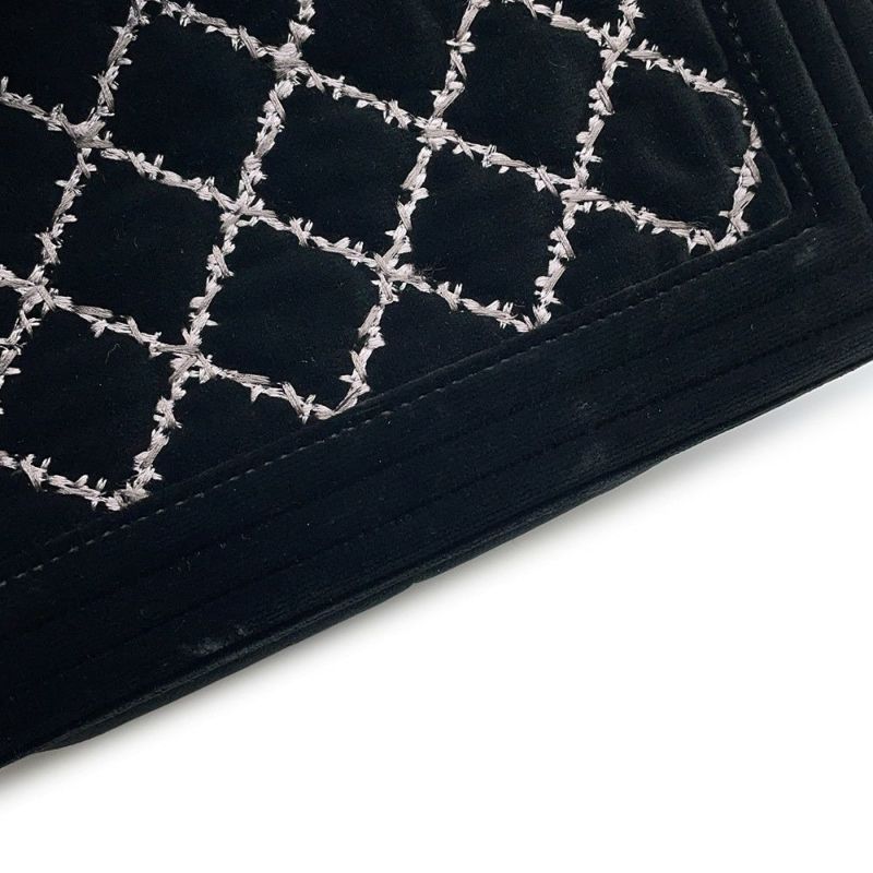 シャネル チェーンショルダーバッグ ボーイシャネル 25 マトラッセ ベロア CHANEL バッグ 黒