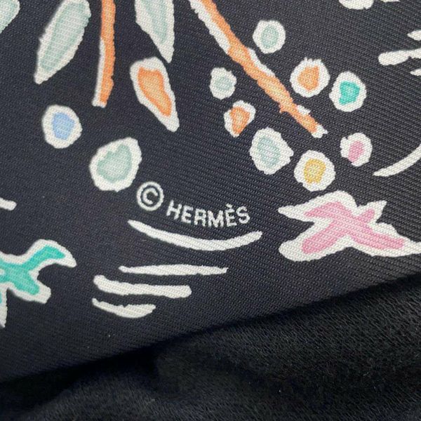 エルメス スカーフ ツイリー 春の島 Isola Di Primavera HERMES シルクツイル 2022年春夏 黒