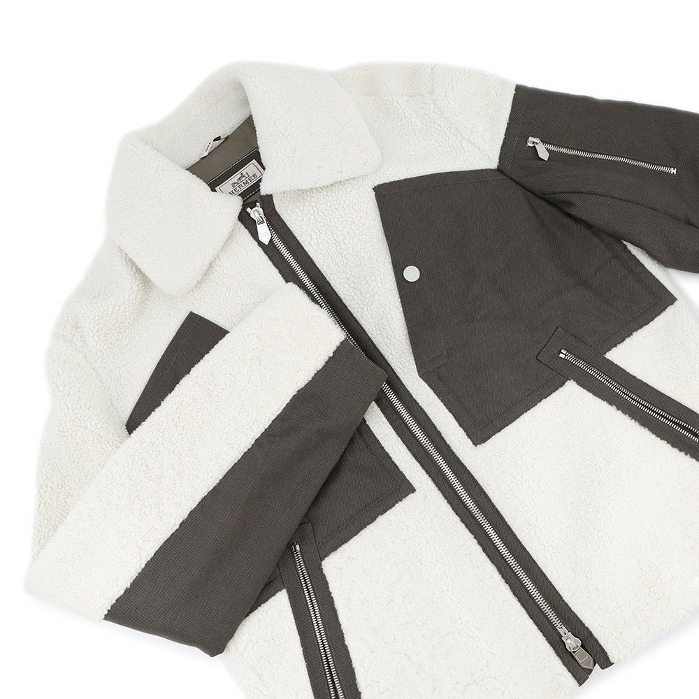 エルメス ジャケット ムートン ボア ジップアップ  メンズサイズ46 HERMES アウター