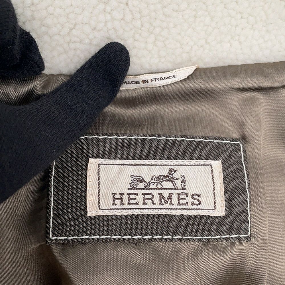 エルメス ジャケット ムートン ボア ジップアップ  メンズサイズ46 HERMES アウター