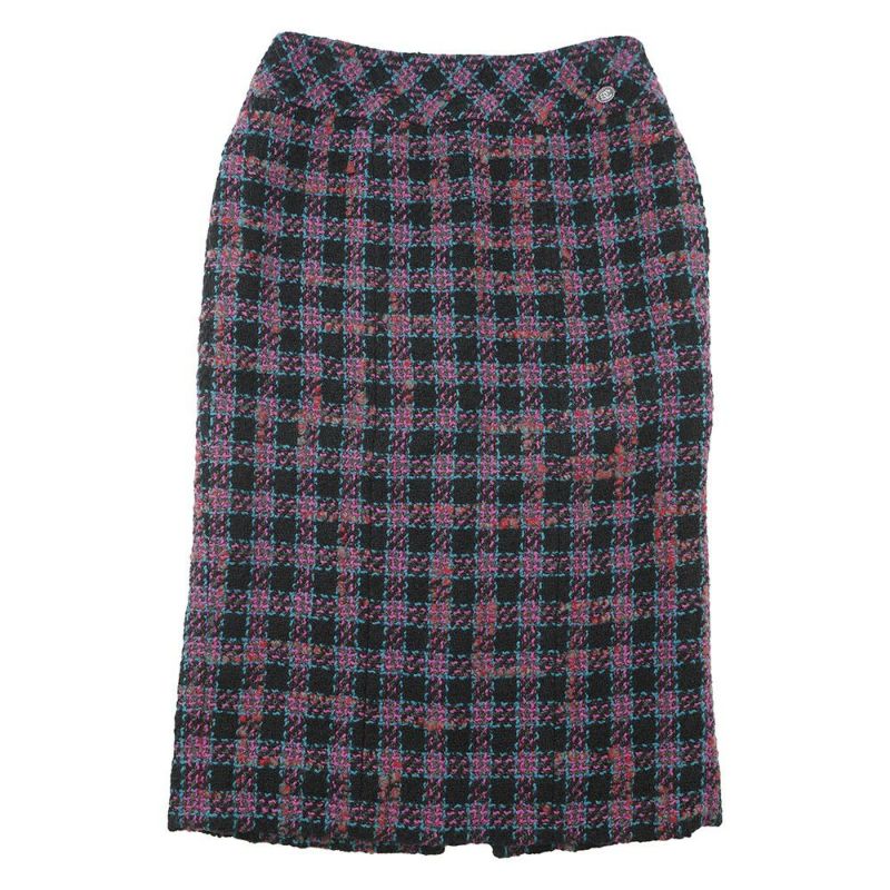 シャネル スカート ツイード ココマーク ウール レディースサイズ36 P73672 CHANEL ボトムス 黒