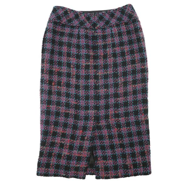 シャネル スカート ツイード ココマーク ウール レディースサイズ36 P73672 CHANEL ボトムス 黒