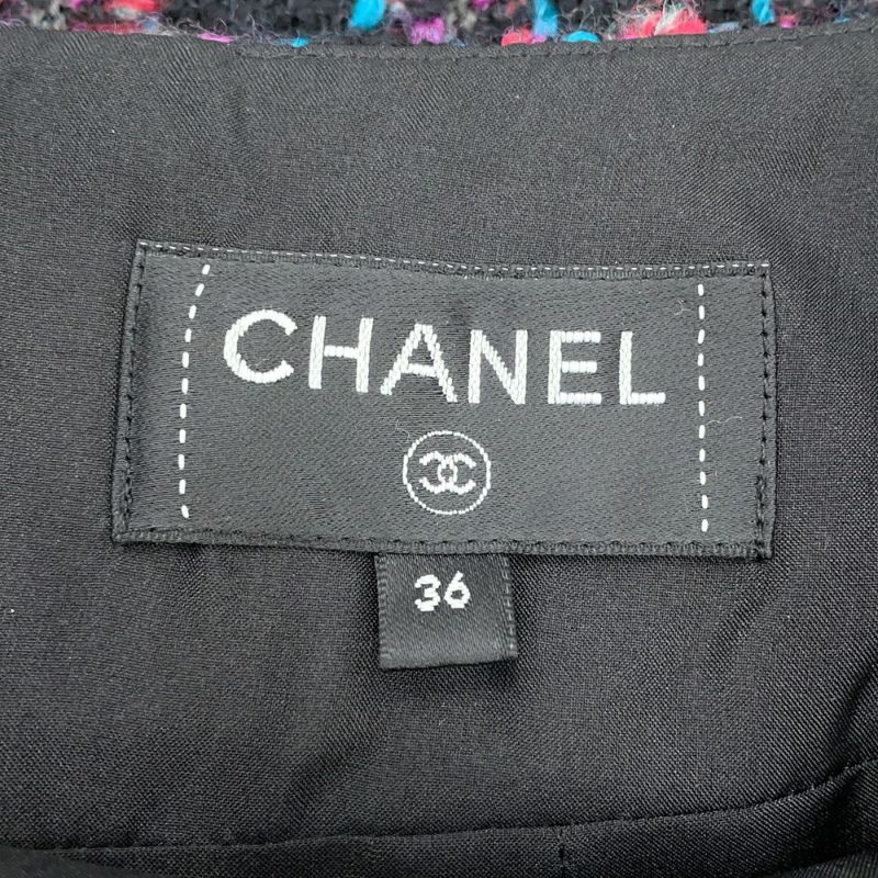 シャネル スカート ツイード ココマーク ウール レディースサイズ36 P73672 CHANEL ボトムス 黒