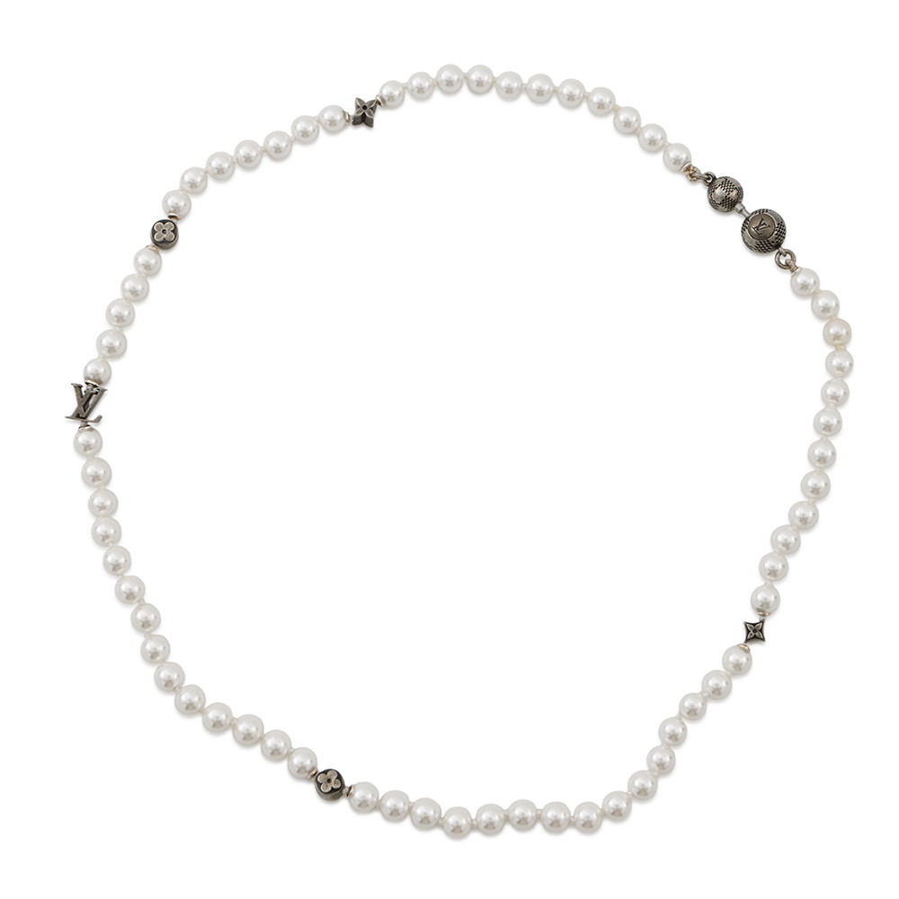 ルイヴィトン ネックレス モノグラム スリム パール フェイクパール M02235 LOUIS VUITTON メンズ アクセサリー