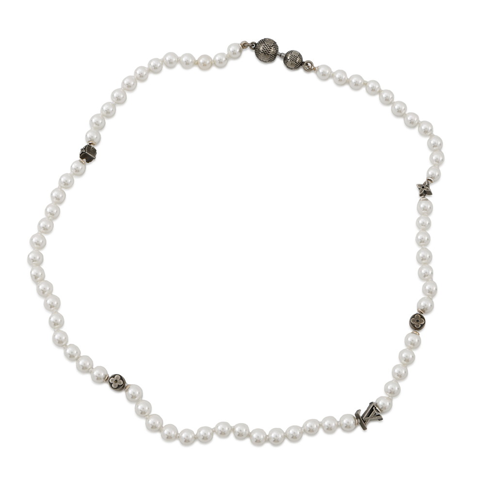 ルイヴィトン ネックレス モノグラム スリム パール フェイクパール M02235 LOUIS VUITTON メンズ アクセサリー