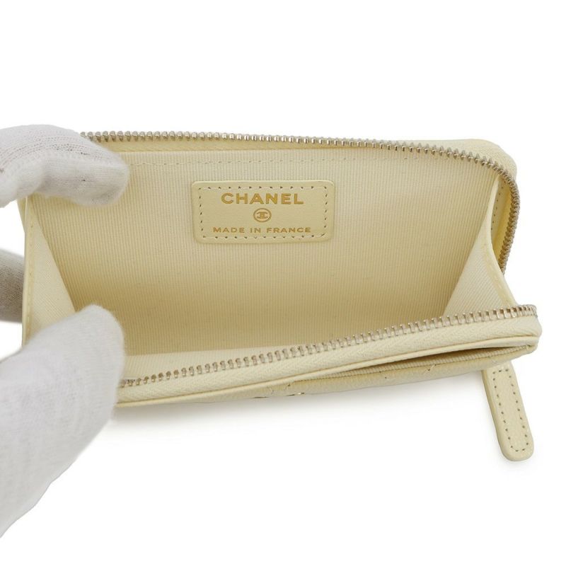 シャネル コインケース マトラッセ ココマーク キャビアスキン AP3179 フラグメント カードケース