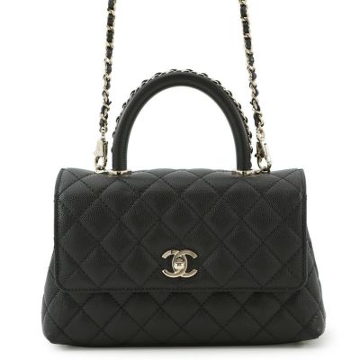 超希少✨シャネル　ビジネスバッグ　ハンドバッグ　ターンロック　ココマーク 稀少】CHANEL キャビアスキンココマーク ハ ンドバッグ ターン