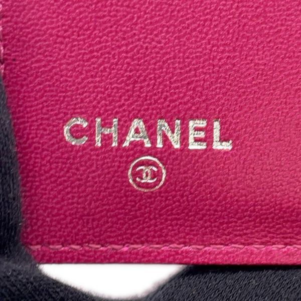 シャネル 二つ折り財布 カメリア Wホック ココマーク ラムスキン