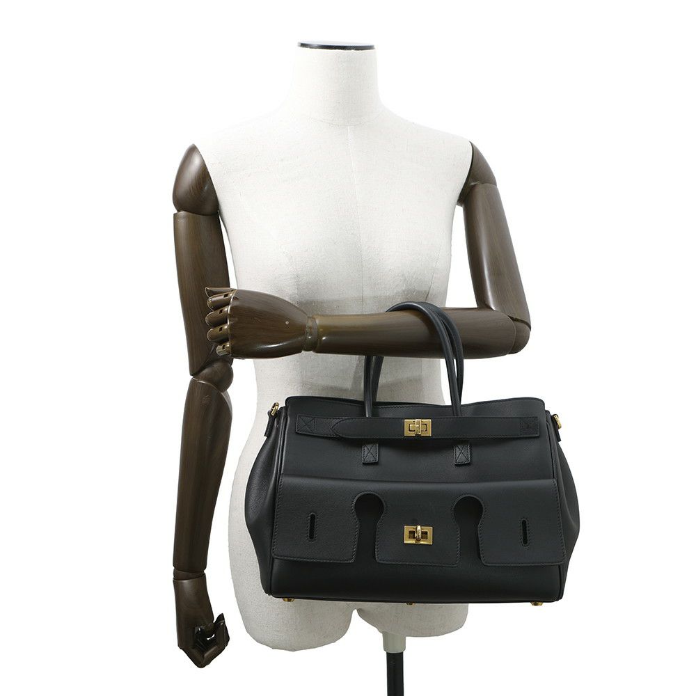 バレンシアガ トートバッグ Bel Air Carry All ベルエア キャリーオール スムースカーフレザー BALENCIAGA 2way 黒