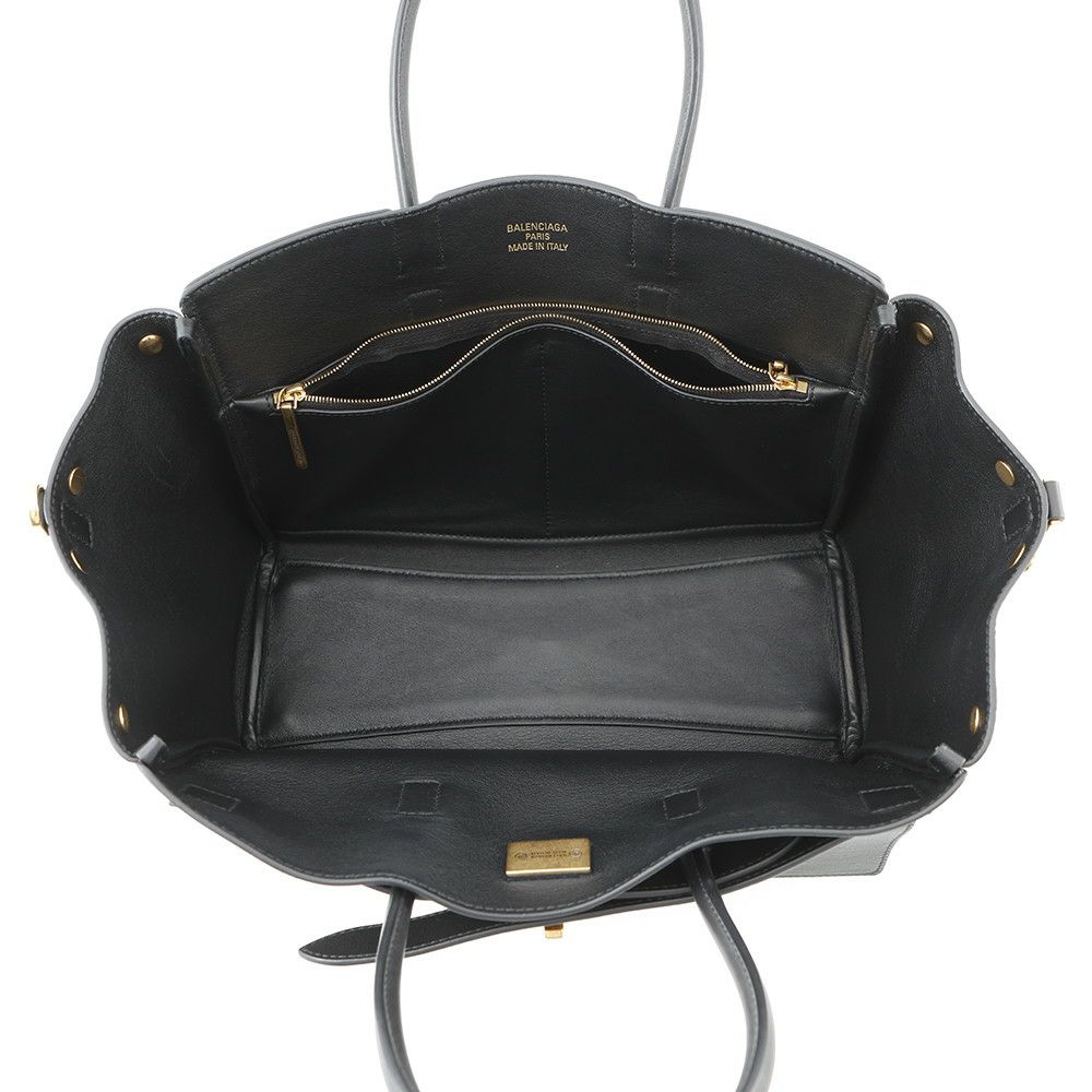 バレンシアガ トートバッグ Bel Air Carry All ベルエア キャリーオール スムースカーフレザー BALENCIAGA 2way 黒
