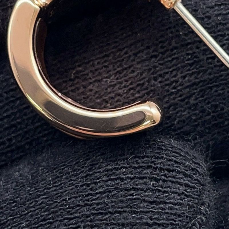 エルメス ピアス オランプPM ブラック/ピンクゴールド金具 ボックスカーフ HERMES アクセサリー 黒