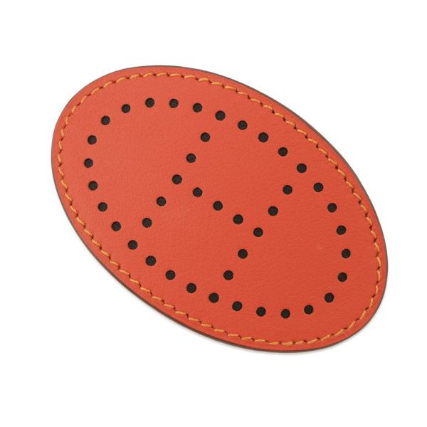 エルメス バレッタ エブリンPM オランジュ・フィールド/シルバー金具 スイフト HERMES ヘアアクセサリー