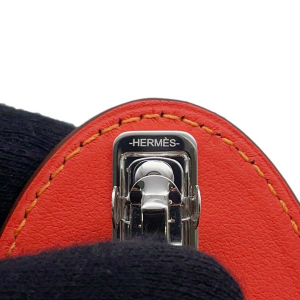 エルメス バレッタ エブリンPM オランジュ・フィールド/シルバー金具 スイフト HERMES ヘアアクセサリー