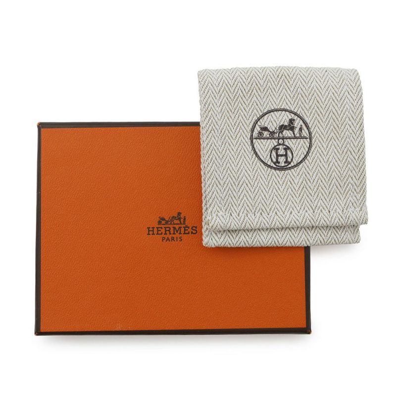 エルメス バレッタ エブリンPM オランジュ・フィールド/シルバー金具 スイフト HERMES ヘアアクセサリー