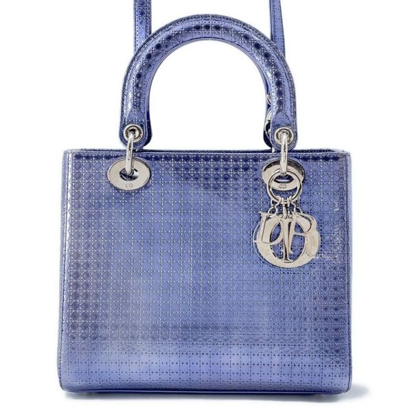 クリスチャン・ディオール ハンドバッグ レディディオール マイクロカナージュ ミディアム メタリック Christian Dior 2wayショルダー