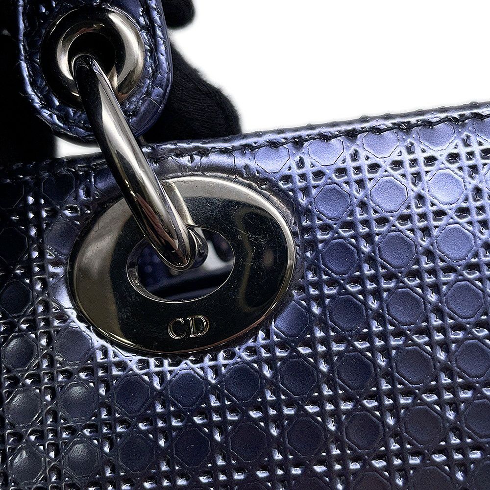 クリスチャン・ディオール ハンドバッグ レディディオール マイクロカナージュ ミディアム メタリック Christian Dior 2wayショルダー