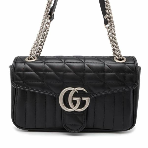 グッチ チェーンショルダーバッグ GGマーモント スモール キルティングレザー 443497 GUCCI バッグ 黒