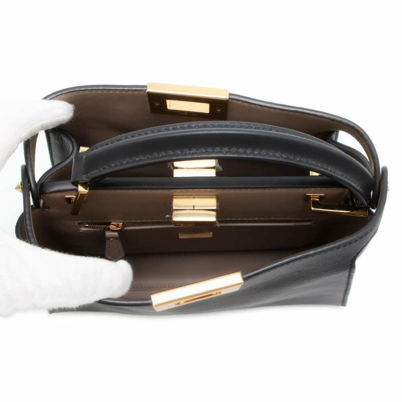 フェンディ ハンドバッグ ピーカブー アイコニックエッセンシャリー 8BN302 FENDI 2wayショルダーバッグ 黒