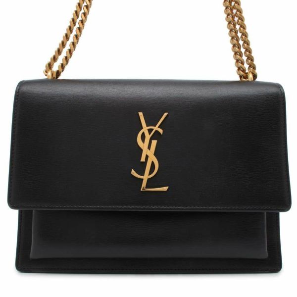 サンローランパリ チェーンショルダーバッグ サンセット 442906 SAINT LAURENT PARIS 2wayショルダー YSL 黒