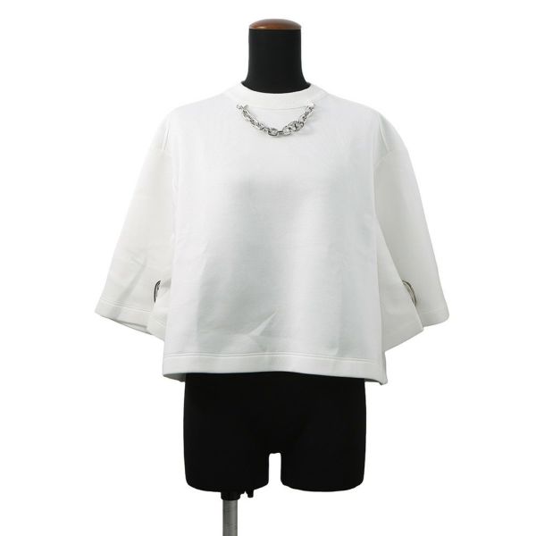 LOUIS VUITTON レディース Tシャツ XS ホワイト 金具付き LOUIS VUITTON レディース Tシャツ XS ホワイト 金具付き Side