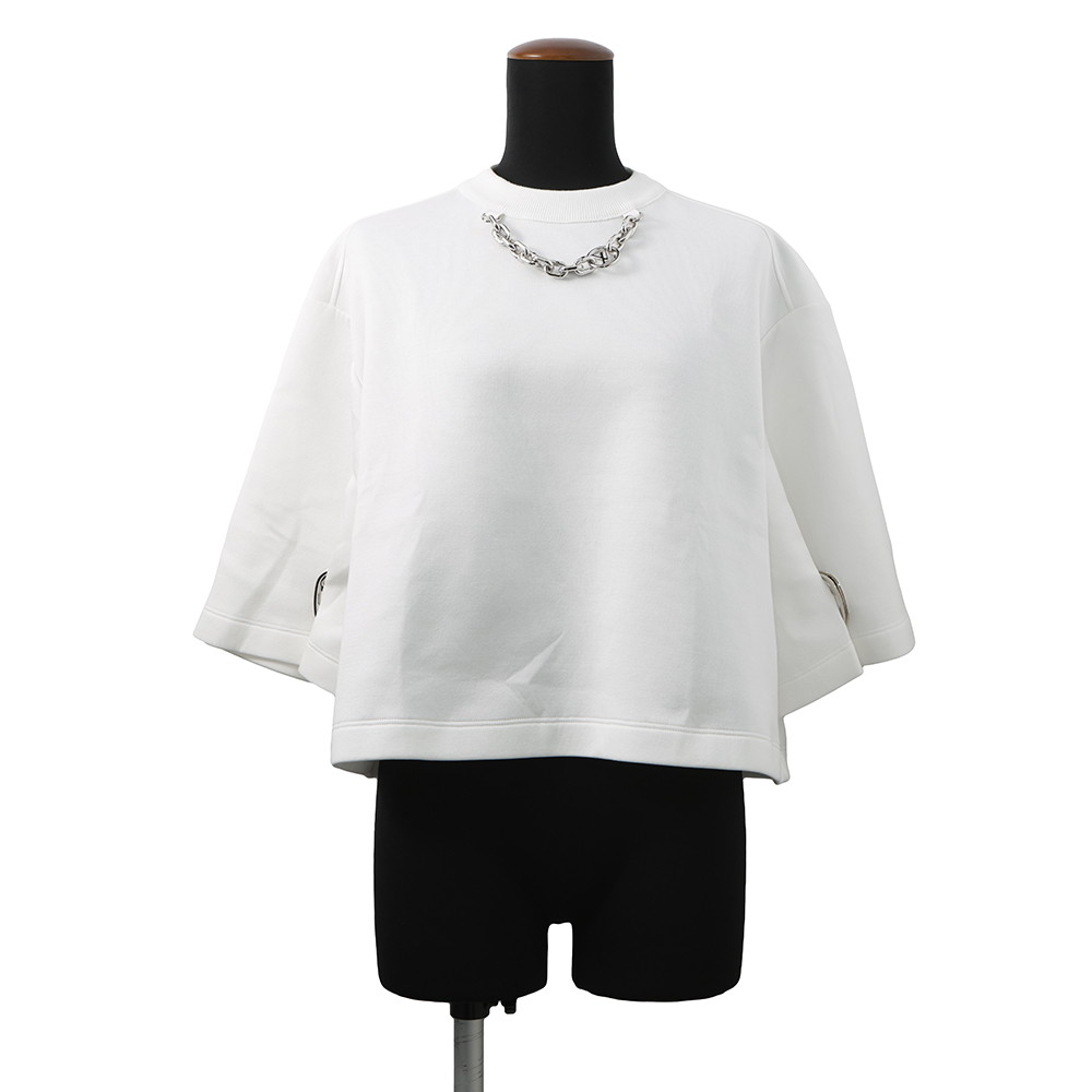 ルイヴィトン Tシャツ スナップスリーブクロップトップ  コットン レディースサイズXS 1AFTR3 LOUIS VUITTON トップス 白