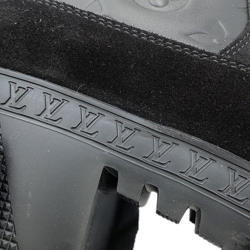 ルイヴィトン ブーツ モノグラム・アンプラント スエード ローリエート アンクルブーツ レディースサイズ38 1AC7W0 靴 ブラック 黒