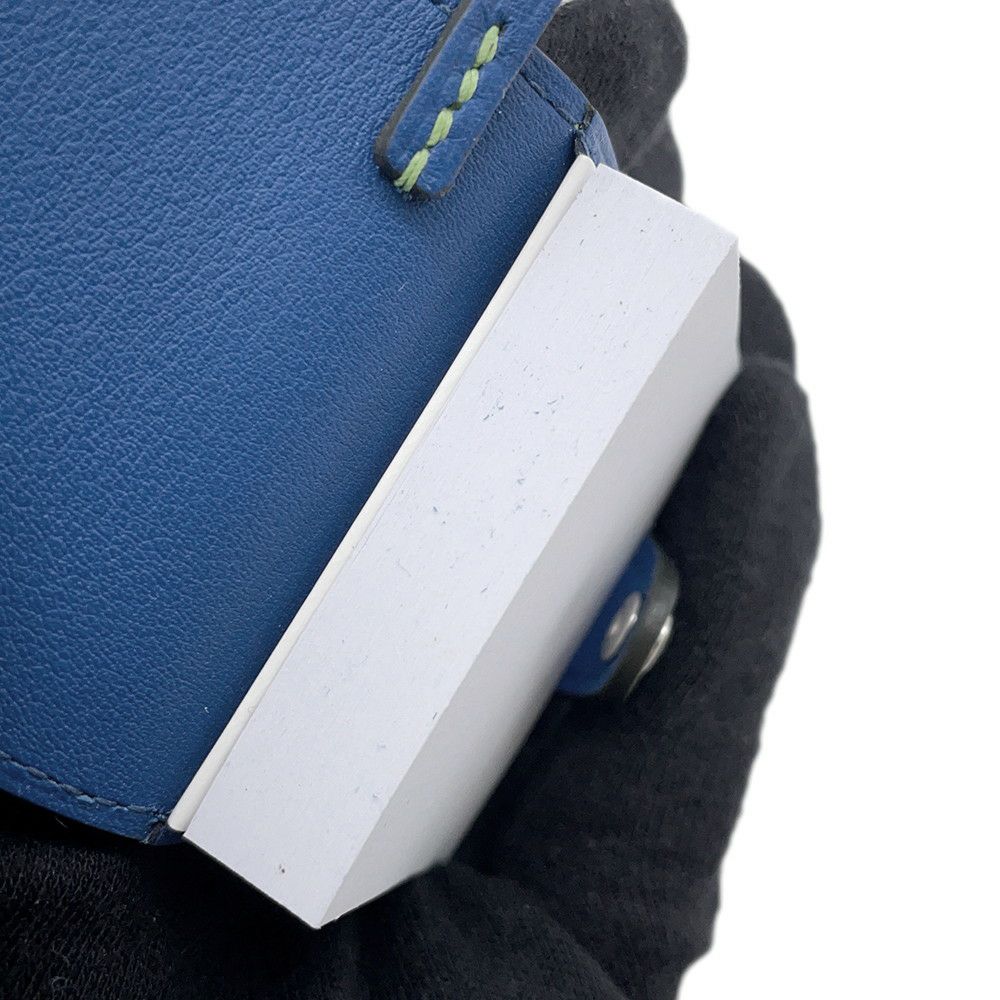 エルメス バッグチャーム ユリス ナノ ヴェルソ ヴェールクリケット/ブルーフランス/シルバー金具  エバーカラー Z刻印