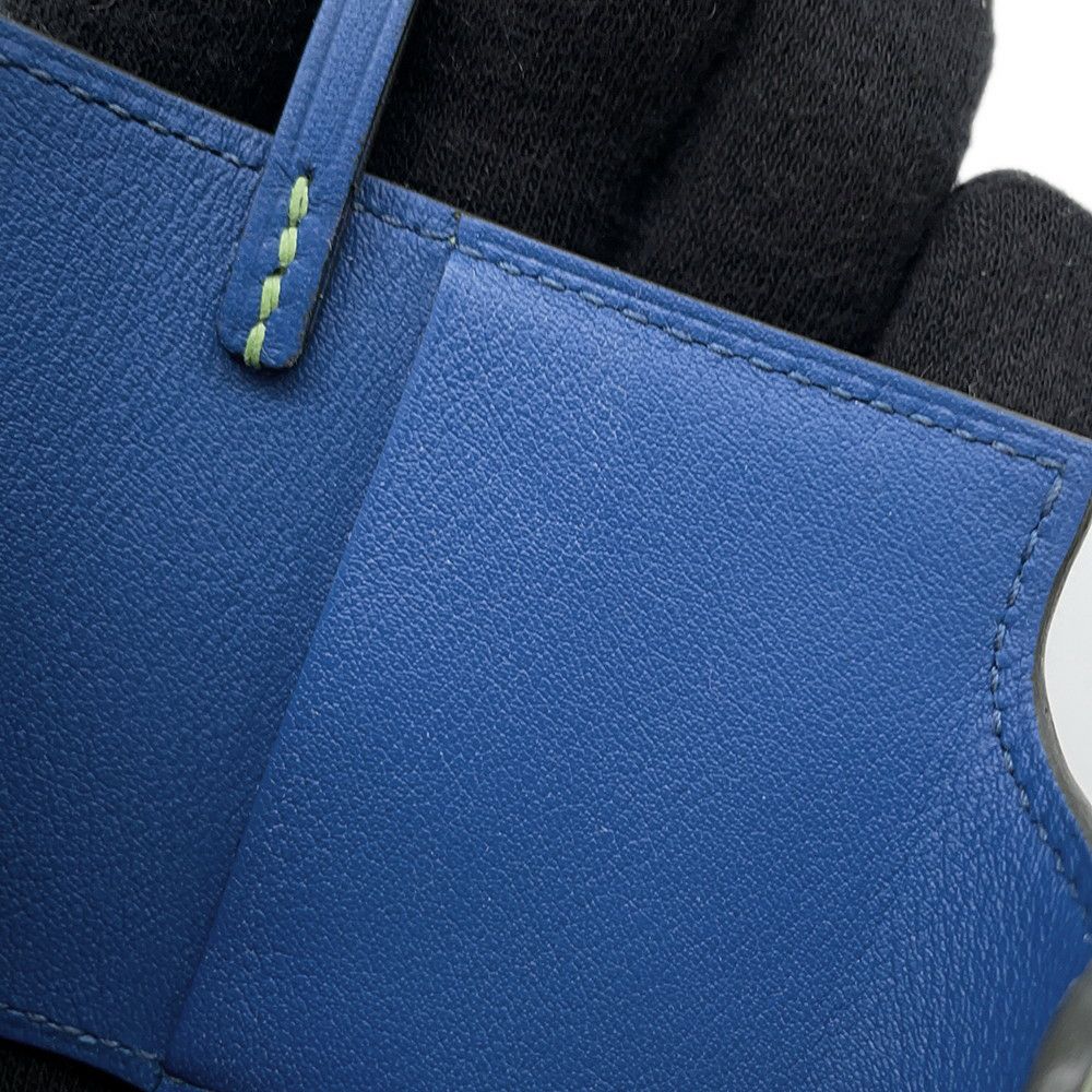 エルメス バッグチャーム ユリス ナノ ヴェルソ ヴェールクリケット/ブルーフランス/シルバー金具  エバーカラー Z刻印