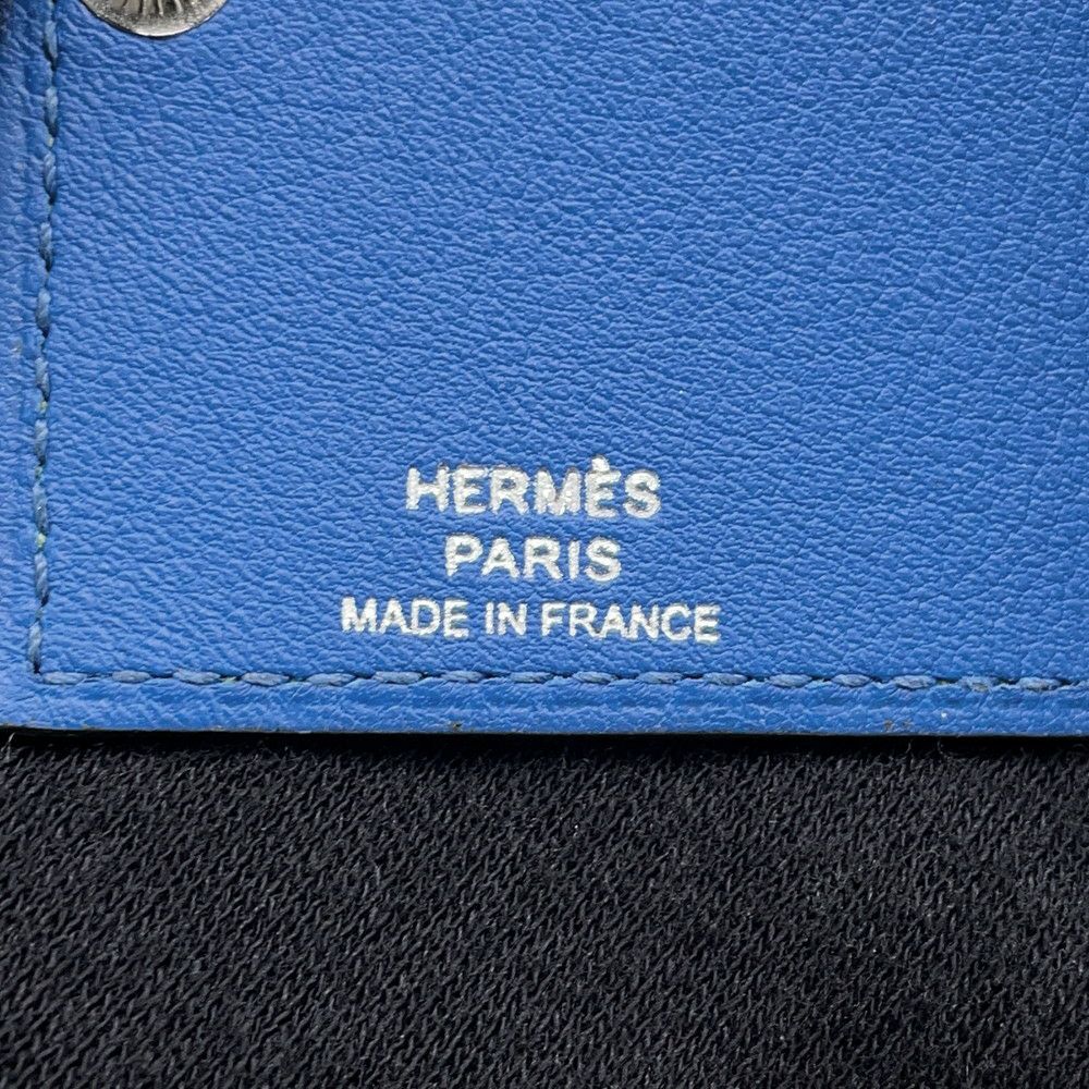 エルメス バッグチャーム ユリス ナノ ヴェルソ ヴェールクリケット/ブルーフランス/シルバー金具  エバーカラー Z刻印