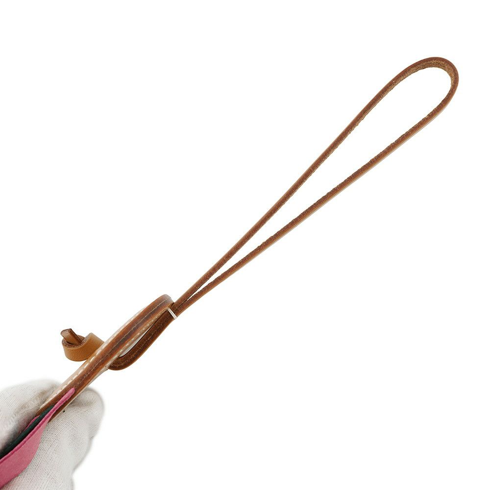 エルメス バッグチャーム パドック フロット ナチュラルサブレ/ローズアザレ/マラカイト ヴァッシュハンター/ラムスキン