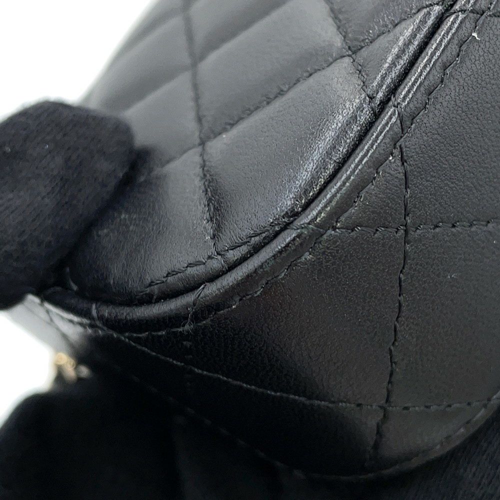 シャネル チェーンショルダーバッグ マトラッセ ココマーク クラシック チェーンクラッチ ラムスキン AP2475 CHANEL 黒