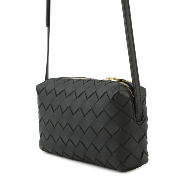 ボッテガヴェネタ ショルダーバッグ イントレチャート レザー 609407 BOTTEGA VENETA 黒