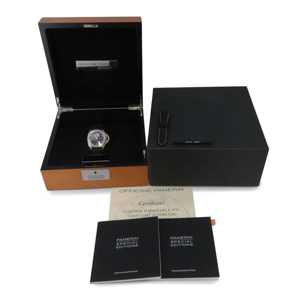 パネライ ルミノール サブマーシブル1950 3DAYS GMT 500本限定 PANERAI 腕時計 ブルー文字盤