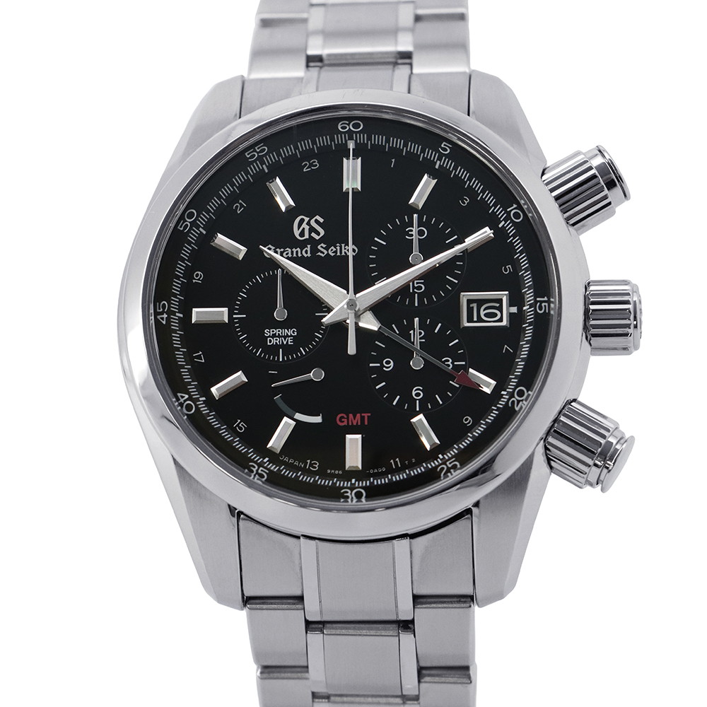 セイコー グランドセイコー GMT スプリングドライブ SEIKO 腕時計 黒文字盤