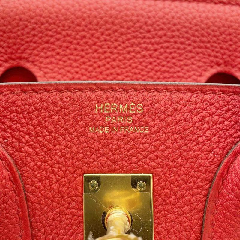 エルメス バーキン25 ルージュクー/ゴールド金具 トゴ D刻印 HERMES Birkin ハンドバッグ