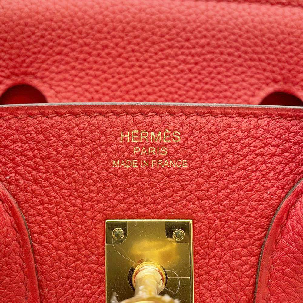 エルメス バーキン25 ルージュクー/ゴールド金具 トゴ D刻印 HERMES Birkin ハンドバッグ