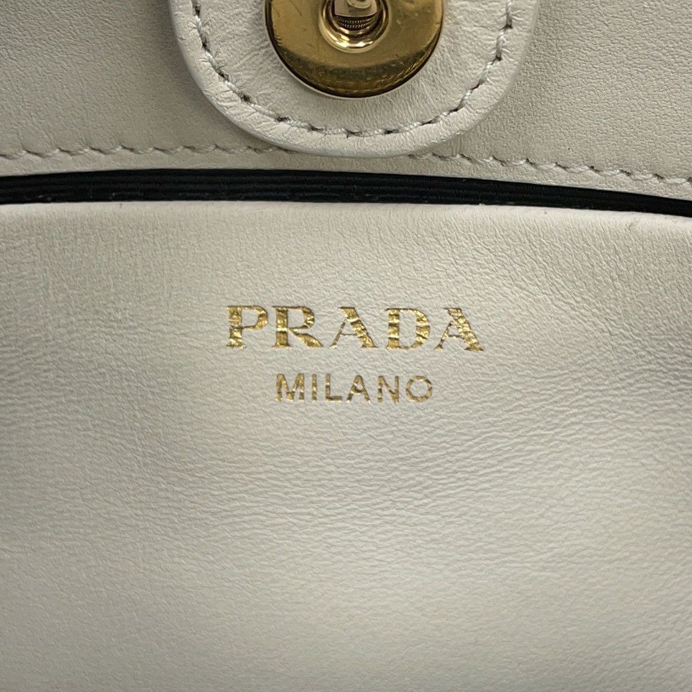 プラダ ハンドバッグ ギャザー レザー 1BA172 PRADA 2way 白
