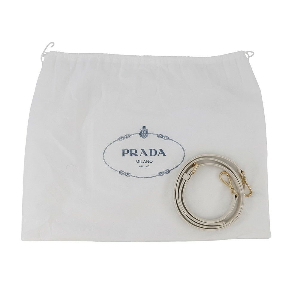 プラダ ハンドバッグ ギャザー レザー 1BA172 PRADA 2way 白